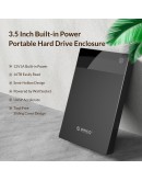 Orico кутия за диск Storage - Case - 3.5 inch, USB3.0, Built-in Power adapter, UASP, black - 3599U3