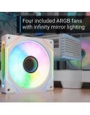 AeroCool кутия Case ATX - P500C-G-WT-v1 - 4 x 120 mm Infinity Mirror A-RGB