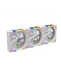 Gamdias Комплект вентилатори Fan Pack 3-in-1 3x120mm - AEOLUS P2-1203 White, Swappable Fan Blades (Reverse Fan Blades Included), Daisy-Chain, Infinity Mirror