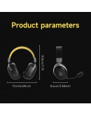 Ajazz безжични геймърски слушалки Wireless Gaming Headphones - AHM08 MAX Black, Gray, Yellow - Bluetooth , 2.4G