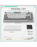 Ajazz геймърска механична клавиатура Gaming Mechanical Keyboard AK820 - AS Red Switch [Linear] (English US), Gray White, White Light