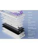 Ajazz геймърска механична клавиатура Gaming Mechanical Keyboard AK820 - Blue Switches [Tactile] (English US), White, Blue Light