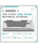 Ajazz геймърска механична клавиатура Gaming Mechanical Keyboard AK820 - Mille feuille Yellow Switches [Linear] (English US), White Gray, White Light