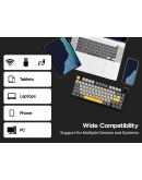 Ajazz геймърска механична клавиатура Wireless Gaming Mechanical Keyboard AK820 V2 PRO - White peach Switch [Linear] (English US), Black