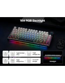 Ajazz геймърска механична клавиатура Wireless Gaming Mechanical Keyboard AK820 V2 PRO - White peach Switch [Linear] (English US), Black