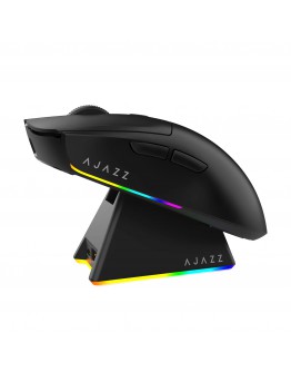 Ajazz професионална геймърска мишка AJ139 V2 MC - Wireless Gaming Mouse - 1K, Magnetic Charging Dock, Black
