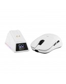 Ajazz професионална геймърска мишка AJ159 APEX - Wireless Gaming Mouse - 8K, Magnetic Charging Dock, White