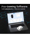 Ajazz професионална геймърска мишка AJ159 V2 MC - Wireless Gaming Mouse - 1K, Magnetic Charging Dock, White