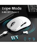 Ajazz професионална геймърска мишка AJ159 V2 MC - Wireless Gaming Mouse - 1K, Magnetic Charging Dock, White