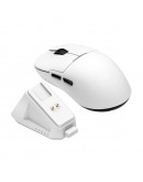 Ajazz професионална геймърска мишка AJ159P MC - Wireless Gaming Mouse - 1K, Magnetic Charging Dock, White