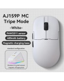 Ajazz професионална геймърска мишка AJ159P MC - Wireless Gaming Mouse - 1K, Magnetic Charging Dock, White