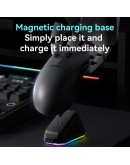 Ajazz професионална геймърска мишка AJ159P MC - Wireless Gaming Mouse - 1K, Magnetic Charging Dock, White