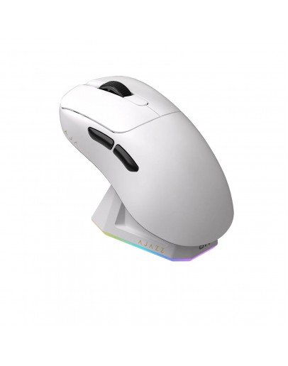 Ajazz професионална геймърска мишка AJ179 PRO - Wireless Gaming Mouse - 8K, Magnetic Charging Dock, White