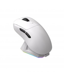 Ajazz професионална геймърска мишка AJ179 PRO - Wireless Gaming Mouse - 8K, Magnetic Charging Dock, White