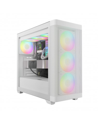 Gamdias кутия Case E-ATX - ATHENA M3 White - USB-C, 4 x 120 mm A-RGB, Mesh, Tempered Glass