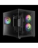 Gamdias кутия Case mATX - AURA GC10M v2 - 3 x 120 mm A-RGB, USB-C, Tempered Glass