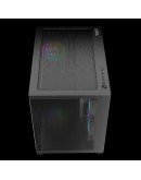 Gamdias кутия Case mATX - AURA GC10M v2 - 3 x 120 mm A-RGB, USB-C, Tempered Glass