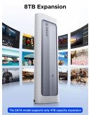 Orico външна кутия за диск Storage - Case - M.2 NVMe/SATA M/B key - USB3.1 Type-C/A, Silicone Protective Case, 10Gbps - AXM2S-G2-V1-GY-BP