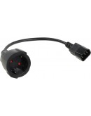 VCom захранващ кабел Cable Power Ext IEC 320 C14 / SCHUKO F 0.2m 16A Black - CE002-CU1.5mm-0.2m