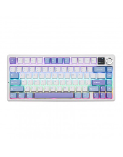 Aula геймърска механична клавиатура Wireless Gaming Mechanical Keyboard F75 MAX - Reaper Switch [Linear] (English US), White, Blue, Purple