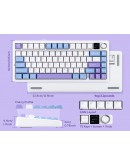 Aula геймърска механична клавиатура Wireless Gaming Mechanical Keyboard F75 MAX - Reaper Switch [Linear] (English US), White, Blue, Purple