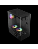 Gamdias кутия Case ATX - ATLAS E2 - 3 x 120 mm A-RGB, Digital Display, Curved Glass