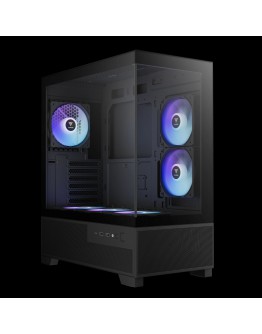 Gamdias кутия Case mATX - AURA GC12 ARGB BK - 6 x 120 mm A-RGB, USB-C, Tempered Glass