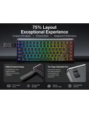 Aula геймърска механична клавиатура Wireless Gaming Mechanical Keyboard HERO 75 HE - Stormrise Magnetic Switch [Linear] (English US), Black