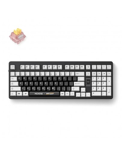 MCHOSE геймърска механична клавиатура Wireless Gaming Mechanical Keyboard UT98 Classic Therapy - Silent Peach V3 Switch [Linear] (English US)