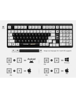 MCHOSE геймърска механична клавиатура Wireless Gaming Mechanical Keyboard UT98 Classic Therapy - Silent Peach V3 Switch [Linear] (English US)