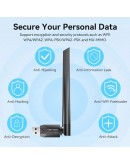 Vention безжичен адаптер WiFi USB adapter Dual Band, 650Mbps, Black - KDTB0
