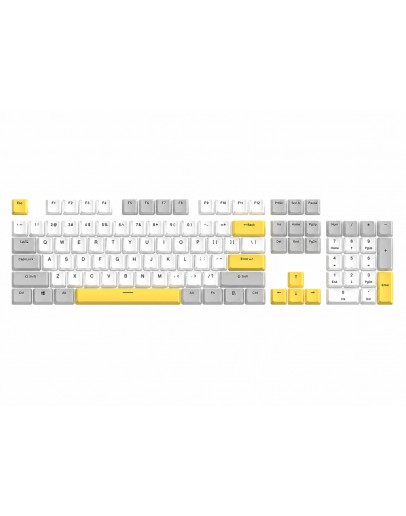 Marvo капачки за клавиатура Custom Keycap Set PBT, 104 keys, White, Yellow, Gray - MARVO-KP-04-YL