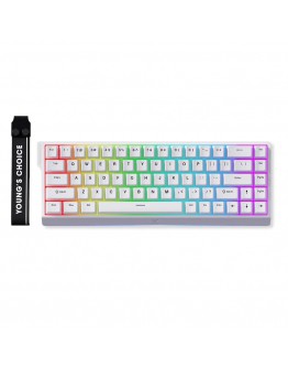 MCHOSE геймърска механична клавиатура Gaming Mechanical Keyboard Ace 68 - 8K, Ice Blue Magnetic Switch [Linear] (English US), White