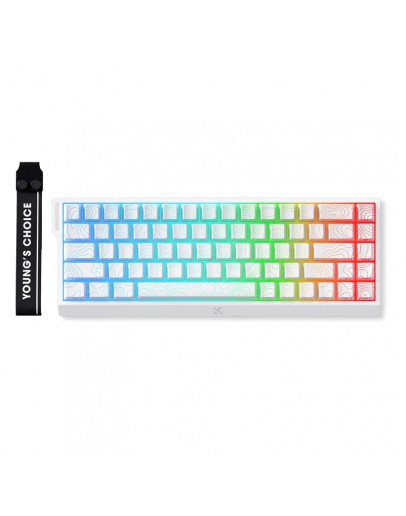 MCHOSE геймърска механична клавиатура Gaming Mechanical Keyboard Ace 68 - 8K, Ice Rhino Magnetic Switch [Linear] (English US), White