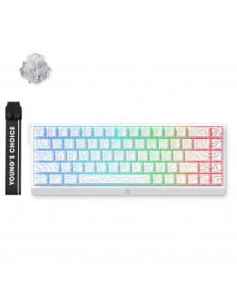 MCHOSE геймърска механична клавиатура Gaming Mechanical Keyboard Ace 68 - 8K, Ice Rhino Magnetic Switch [Linear] (English US), White