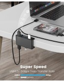 Orico хъб USB 3.0 HUB Clip Type 4 port - aux Micro-USB power input, Black - MH4PU-P-BK