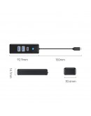 Orico хъб HUB USB3.1 3 port - 2 x USB3.0, 1 x Type C, Black - PWC2U-C3-015-BK