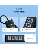 Orico хъб HUB USB3.1 3 port - 2 x USB3.0, 1 x Type C, Black - PWC2U-C3-015-BK