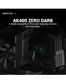 DeepCool охладител CPU Cooler AK400 Zero Dark - LGA1700/AM5