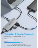 Vention докинг станция Docking Station Type-C - TOJHB - HDMI x 1, USB3.0 x 3, USB-C PD100W x 1, SD/TF