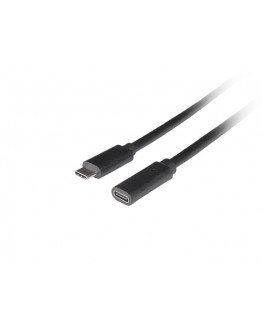 Lanberg USB-C M/F 3.1 cable 0.5m, Black