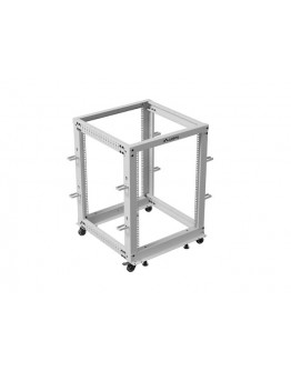 Lanberg open rack 19 15U 600x600-1100 adjustable, 