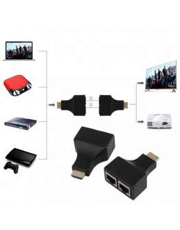 HDMI удължител, No brand, През LAN CAT-5e/6, Черен - 17165