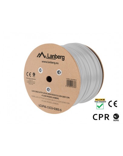 Lanberg LAN cable CAT.6a uftp 305m solid cu lszh g
