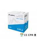 Lanberg LAN cable CAT.6 utp 305m solid cu grey cpr