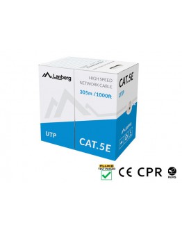 Lanberg LAN cable CAT.5e utp 305m solid cu grey cp