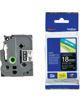Brother TZe-345 Tape White on Black, Laminated, 18
