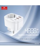 Универсален преходник - зарядно Earldom ES-SC18, 2xUSB, 1xType-C, Шуко, Бял - 40524