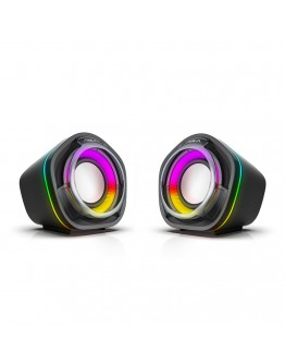 Тонколони Aula N-107, 2x3W, USB, RGB, Черен - 22186