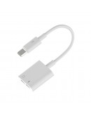 Преходник One Plus NB1248, Type-C към  Type-C F + Type-C F, 0.15m, Бял - 40165